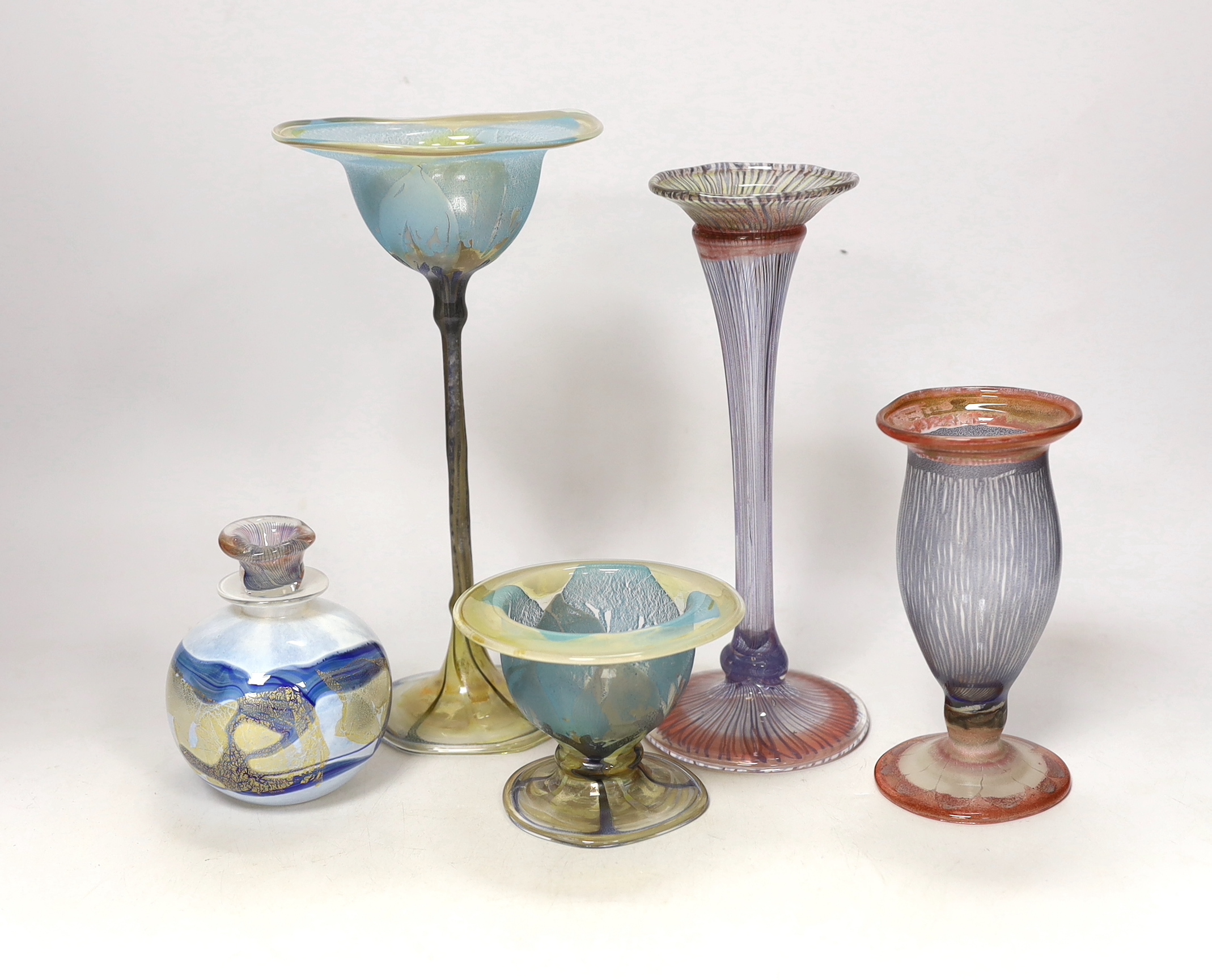 Five pieces of Vera Walther art glass, tallest 23cm